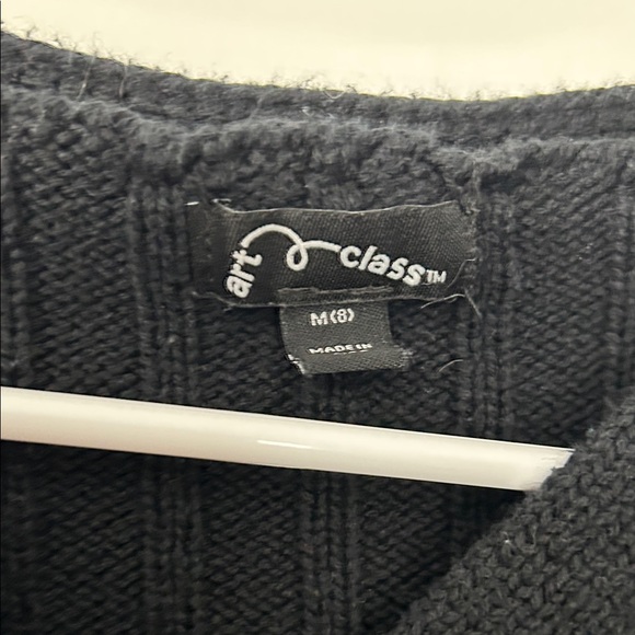 Art Class Black Ribbed Button-Up Top - Picture 3 of 5